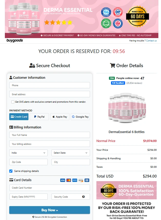 Derma Essential Derma Essential Order Page
